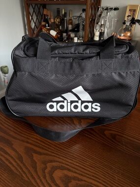 adidas Black Duffel Bag with White Logo